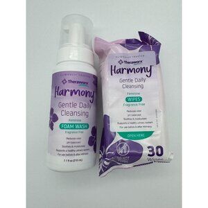 Theraworx Harmony Gentle Daily Cleansing Wipes & Foam Wash Set Bundle NEW